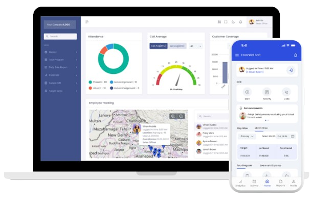 Essential SFA sales force automation dashboard for FMCG and pharma companies